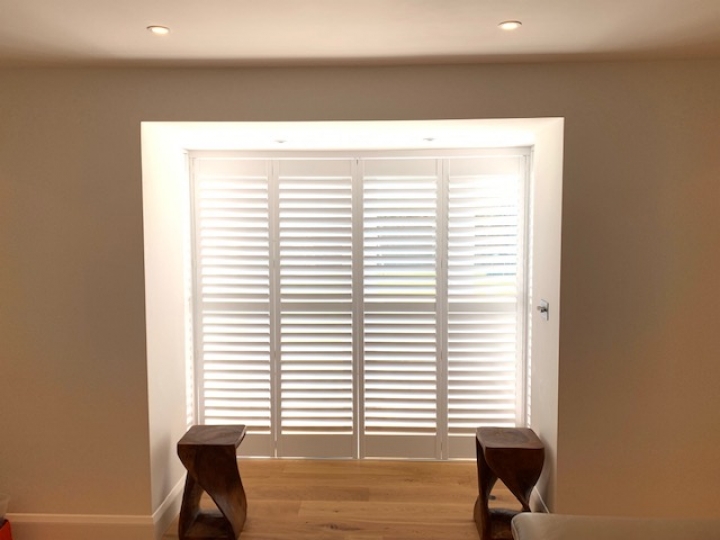 Shutters Fitted In Bishops Stortford Fitted in Bishops Stortford Hertfordshire. Beautiful 63mm window louvre shutters with easy tilt system.