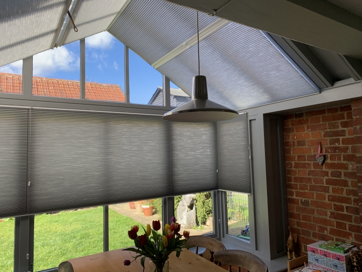 Conservatory blinds Hertford Pleated blinds fitted in Hertford