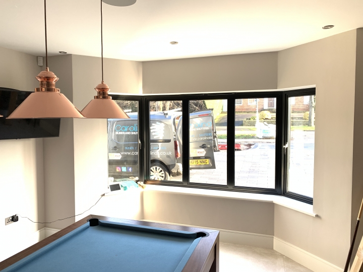 Shutters fitted in games room