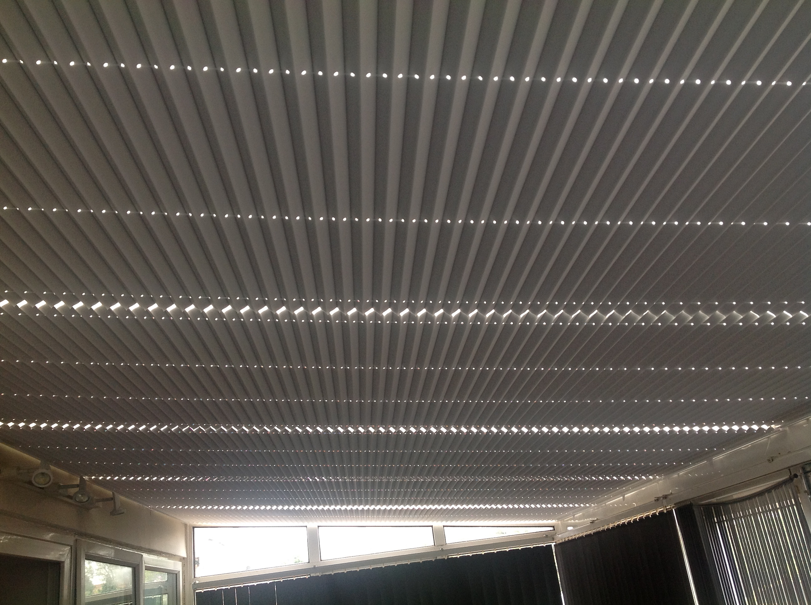 Blackout Pleated roof blinds fitted in Enfield.
Great for keeping conservatory cool in the summer  - Conservatory roof blinds -  Carolina Blinds