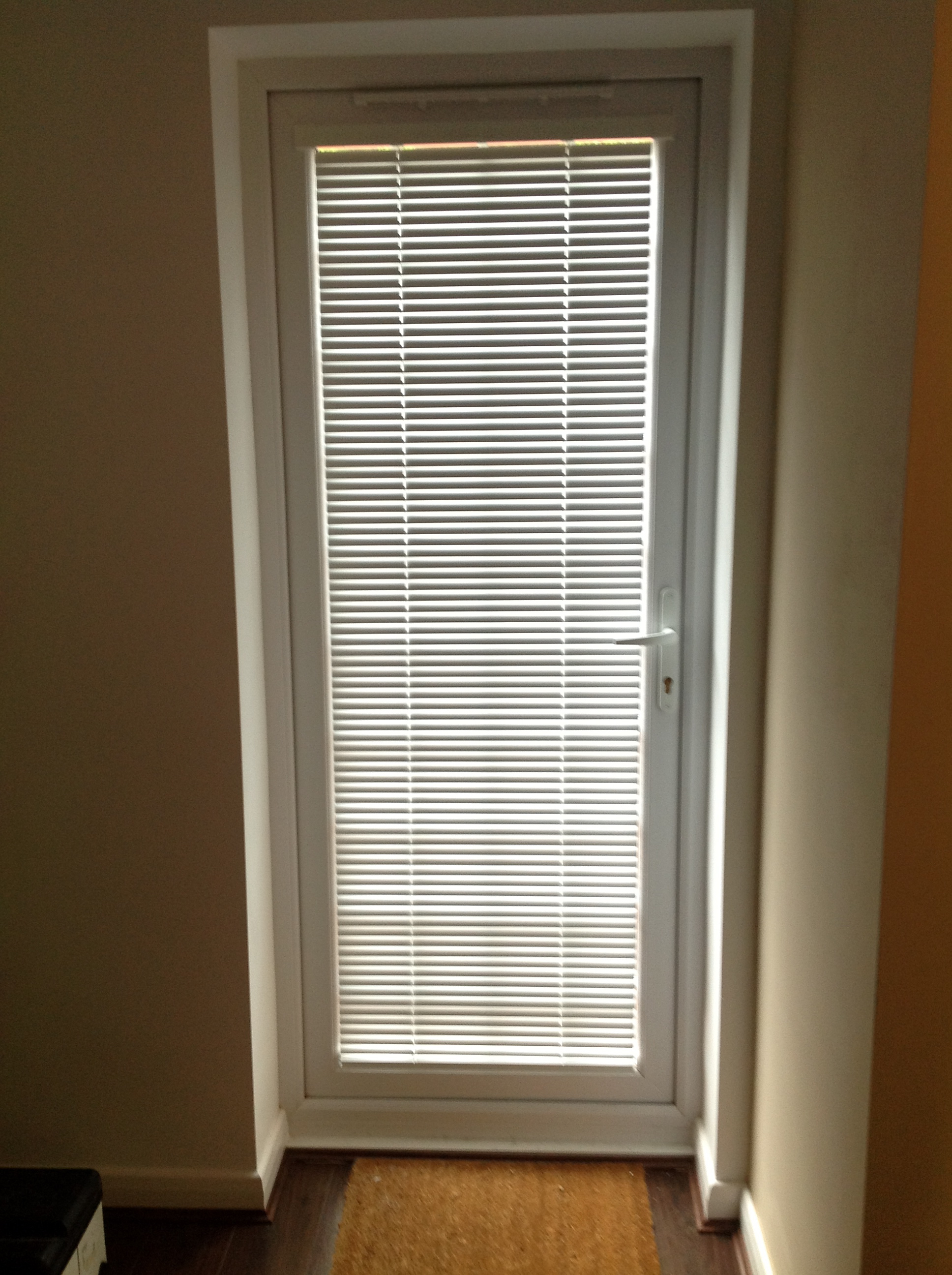 Intu Venetian Blind fitted to door
Intu blinds come in venetian and pleated and are ideal for doors  - Venetian and wooden blinds -  Carolina Blinds