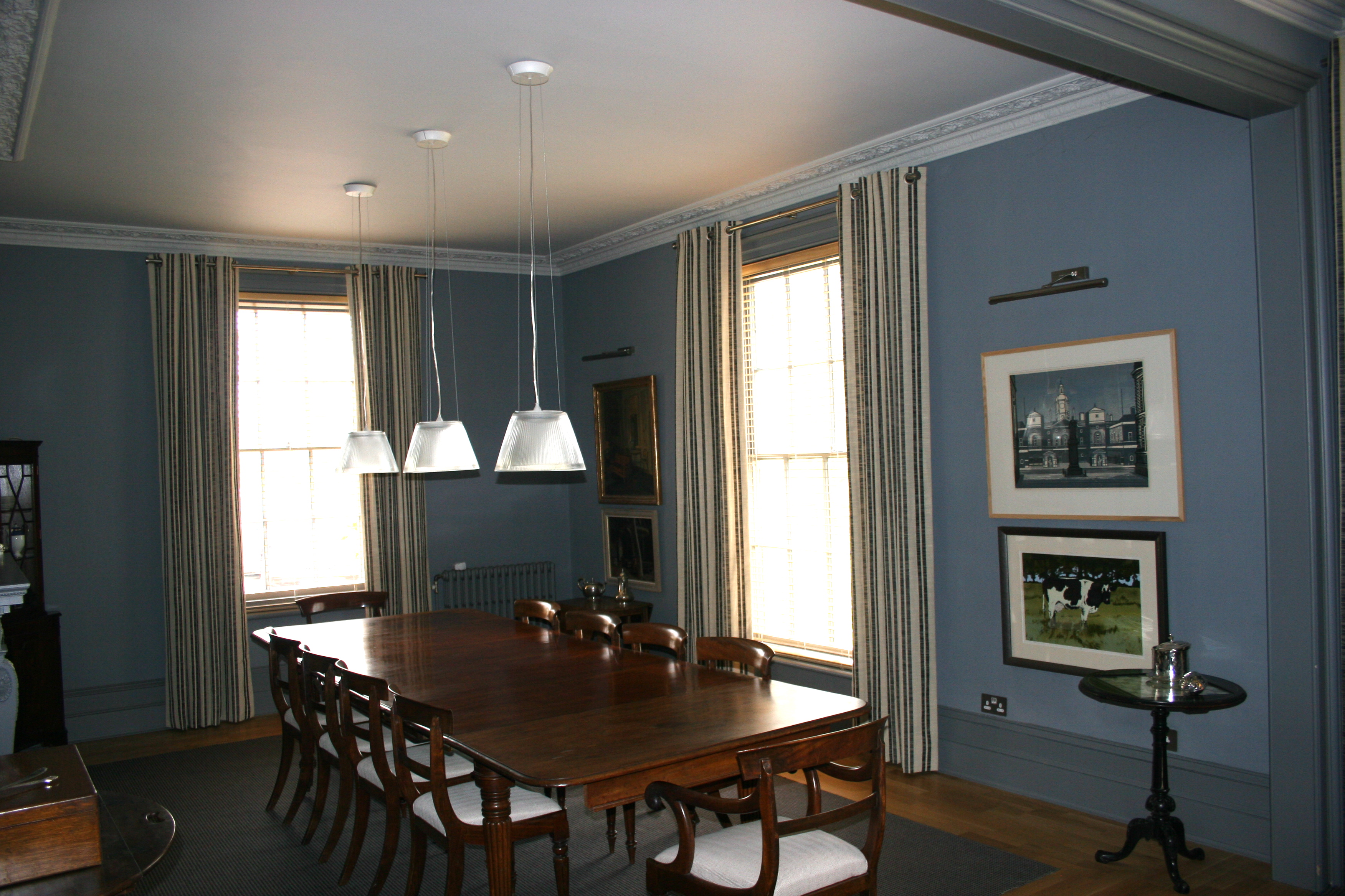 Eyelet curtains on chrome pole. Bocking near Braintree  - Soft furnishings -  Carolina Blinds